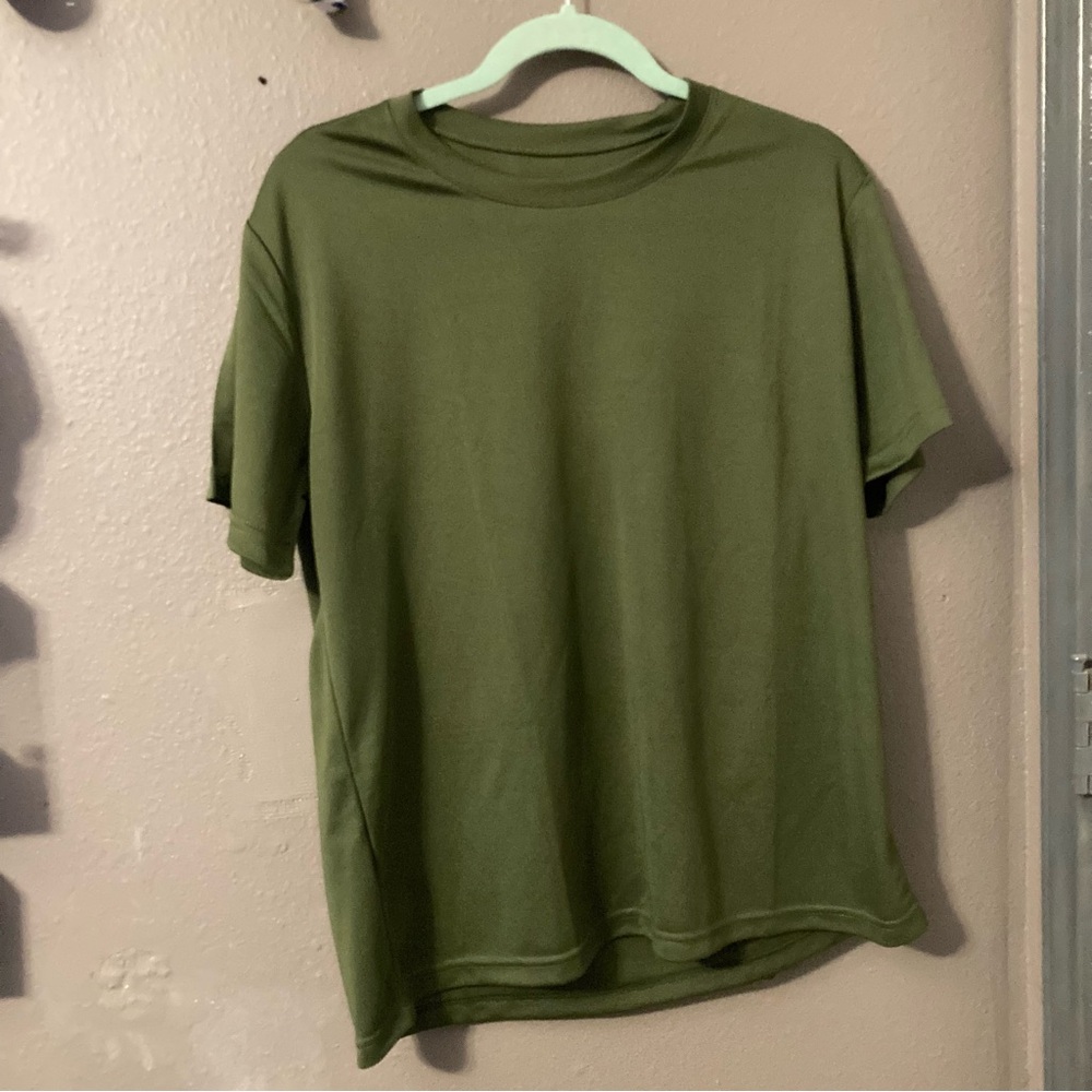 Olive Green Short Sleeve Crew Neck Shirt